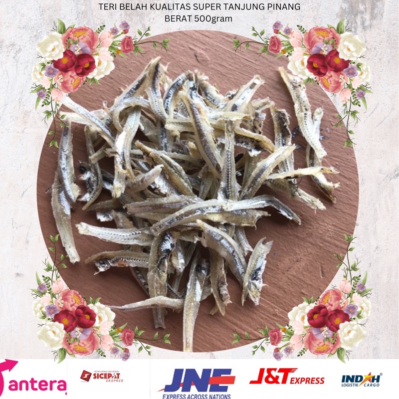

IKAN TERI BELAH /TERI KOPEK KERING KUALITAS SUPER DARI TANJUNG PINANG BERAT 500 GRAM
