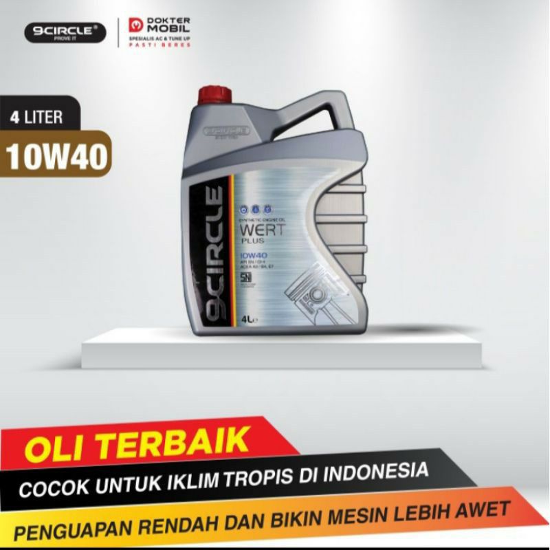 Oli Mobil Terbaik 9 Circle - 10W 40 Synthetic Engine Oil Wert Plus 4L