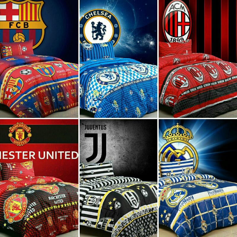 Katun lokal kain Sprei meteran bahan Star Deluxe Motif Club Bola