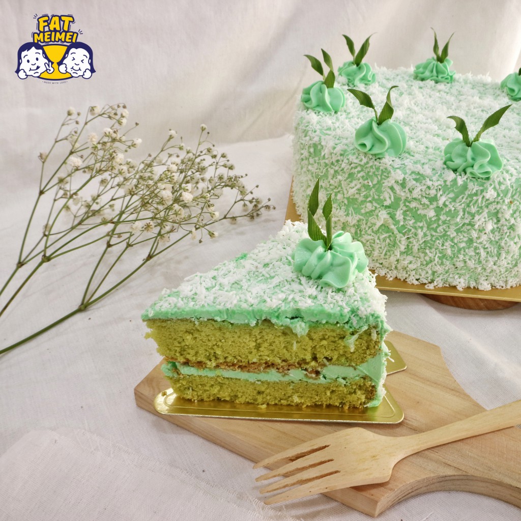 

Sliced Klepon Cake / Slice Kue Klepon Pandan / Bolu Pandan