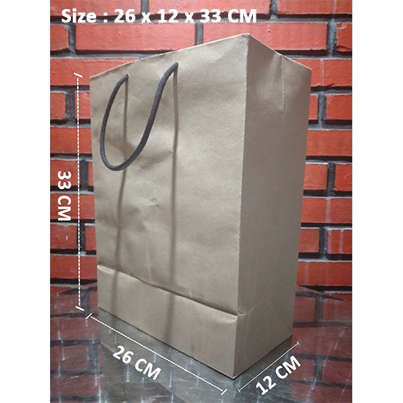 

Paperbag Tali kur -Potrait /Shopping Bag/Tas Kertas Polos -26X12X33-potrait