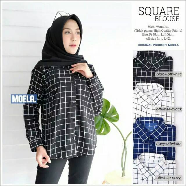 kemeja monalisa kemeja wolfis kemeja kerja wanita SQUERE BLOUSE