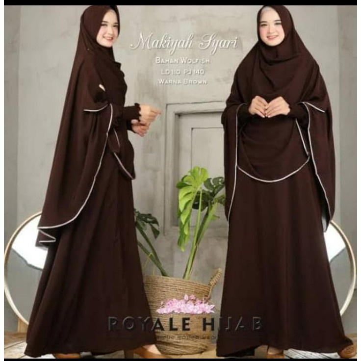 gamis syar'i MAKIYAH / gamis set hijab / gamis syar'i terbaru