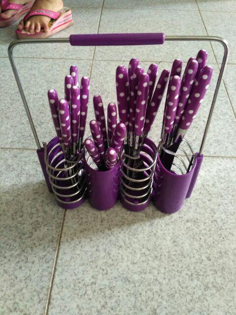 [ Grosiran ] Sendok Polkadot / Sendok Stainless Polkadot Isi 24 Pcs