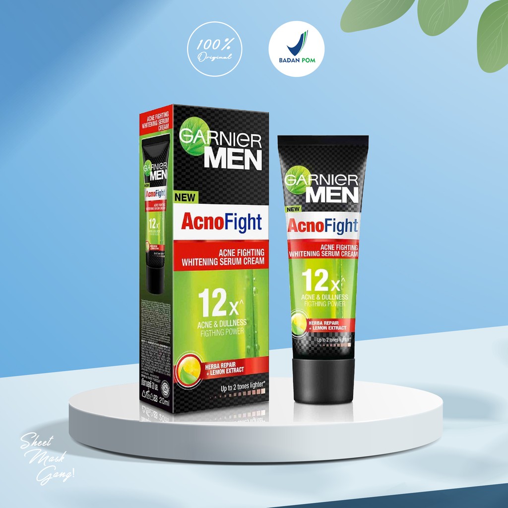 Jual Garnier Men Acno Fight Whitening Moisturizer Serum Cream 20 ml