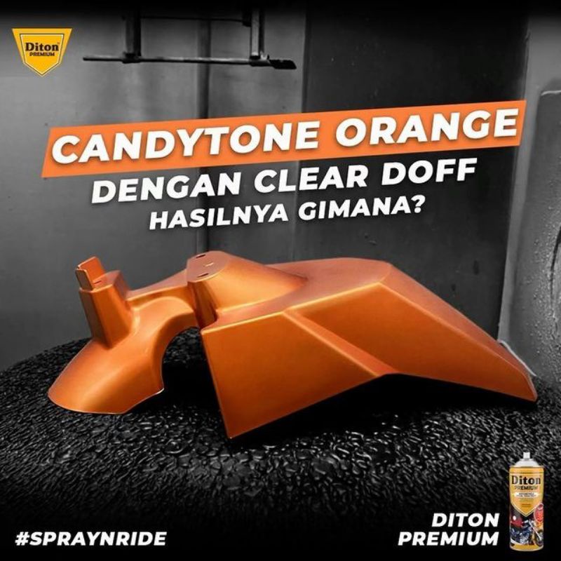 Pilok Orange Candy Tone 9305 Doff Paket Diton Premium Cat Semprot Sepeda Motor Mobil Velg Helm