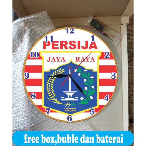 JAM DINDING KAYU UNIK BESAR GAMBAR LOGO PERSIJA JAKARTA MURAH TERBARU DAN TERLARIS