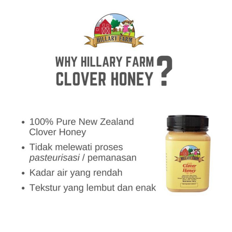 Hillary Farm Clover Honey 500gr