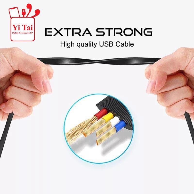 KABEL DATA YI TAI -KABEL DATA MICRO USB 30CM PENDEK FAST CHARGING 3A-BENUA DUNIA
