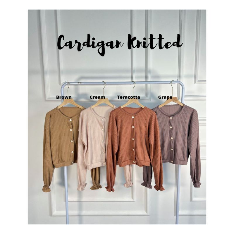 Cardigan Crop Knitted Import  Kekinian Lucu