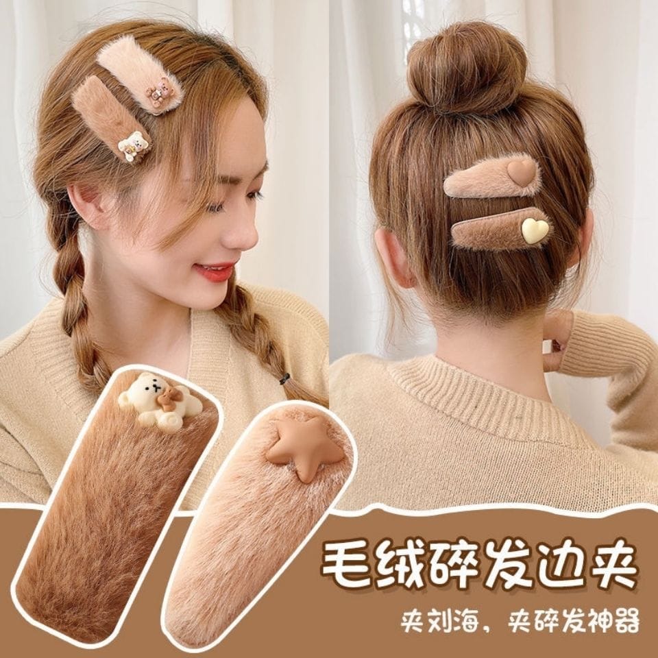 jepit rambut wanita fashion style korea bahan beludru mode terbaru original import 7.5cm