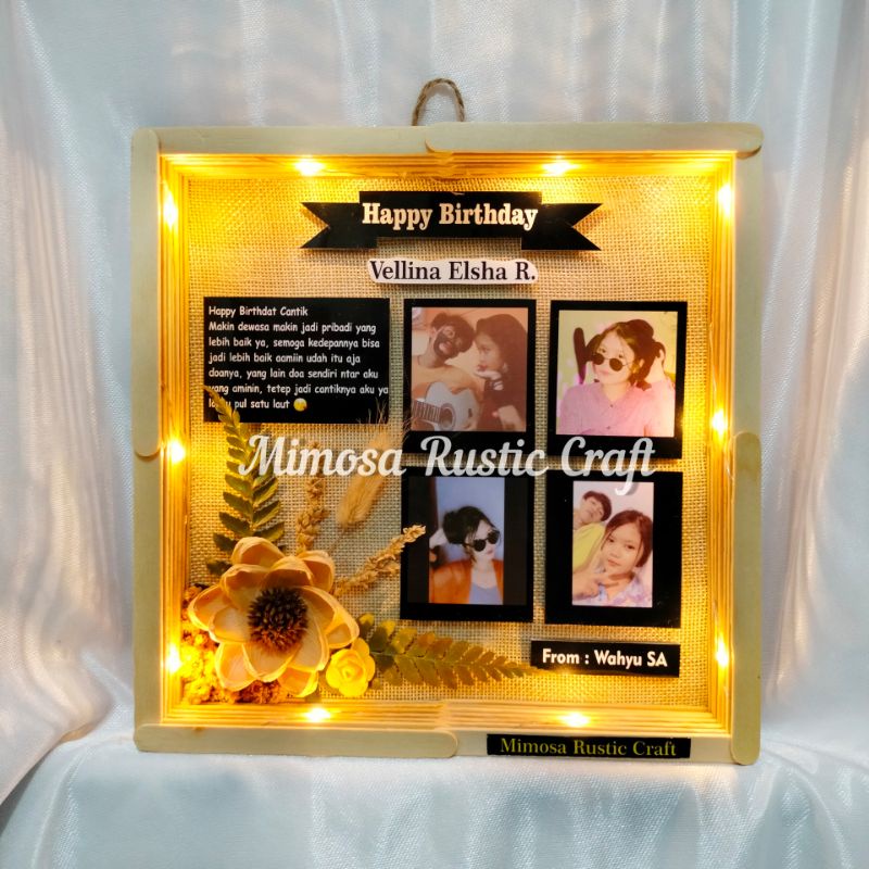 Free Box!! Kado Cewe Cowo Unik Ulang Tahun Kado Wisuda Anniversary Wedding Bunga Kering Hiasan Dinding Hampers Rustic-Dired Flower Goni