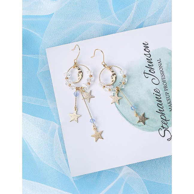 LRC Anting Gantung Fashion Ear Hook 925 Silver Needle Pearl Dreamcatcher Tassel Earrings f93278