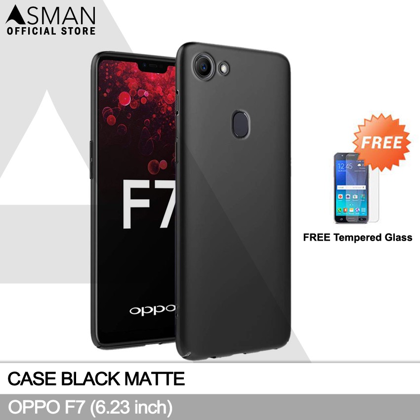 Ultraslim OPPO F7 (6.23&quot;) | Soft Case Black Matte + FREE Tempered Glass