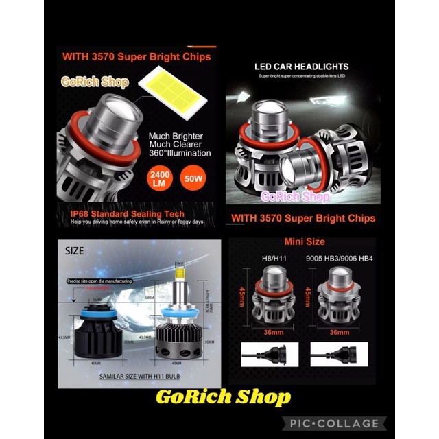 Led Laser Foglamp Headlamp H11 H8 H16 Super Terang