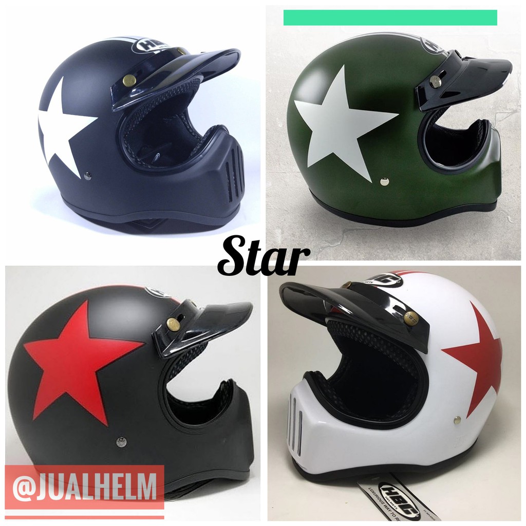 Helm Cakil HBC Star+FREE Goggle PROMO Terbatas !! (Helm HBC Cakil/Helm Retro/Helm Vespa/Helm Klasik)