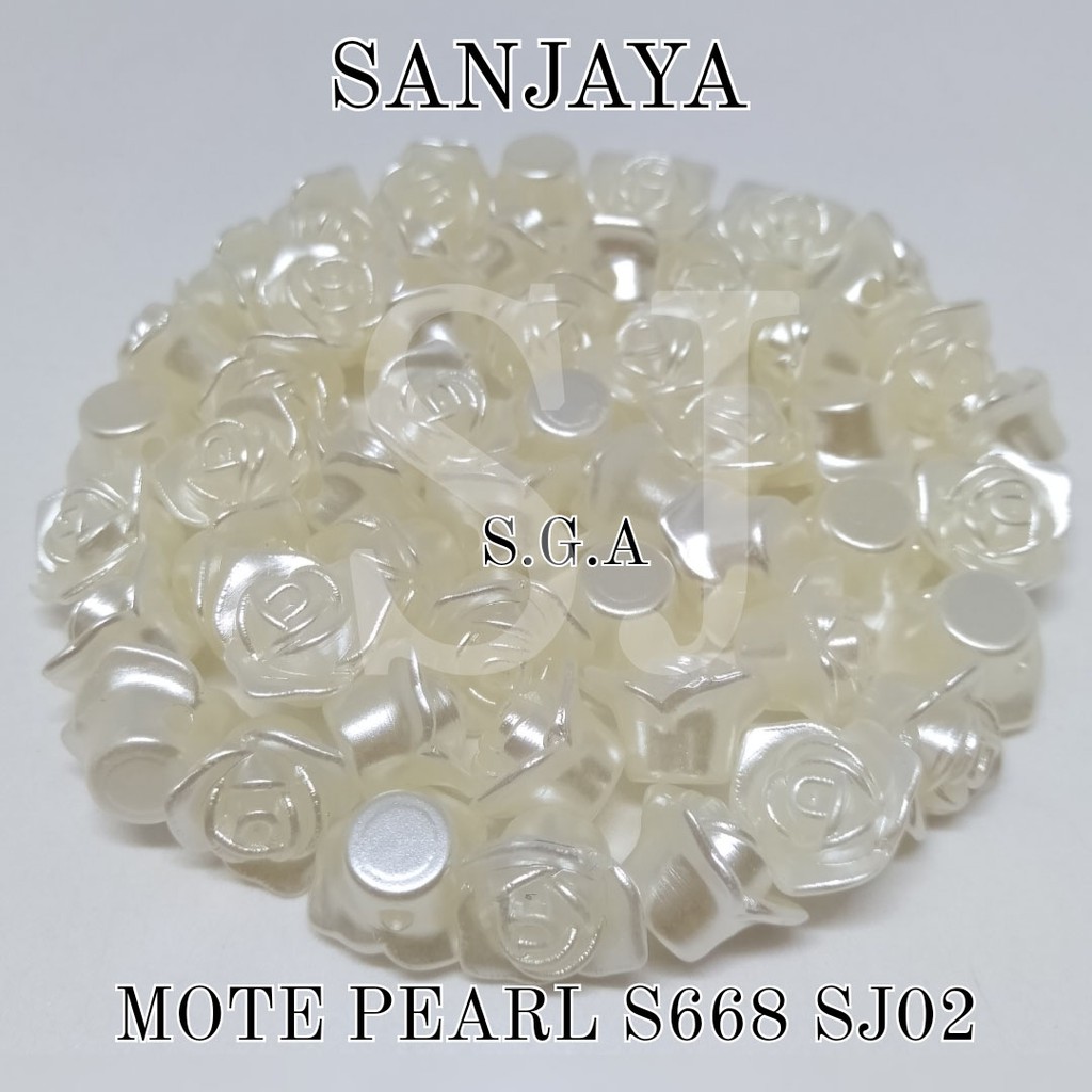 MOTE PEARL / MANIK BUNGA AKRILIK / MANIK PEARL BUNGA / MOTE PEARL BUNGA S668 SJ02