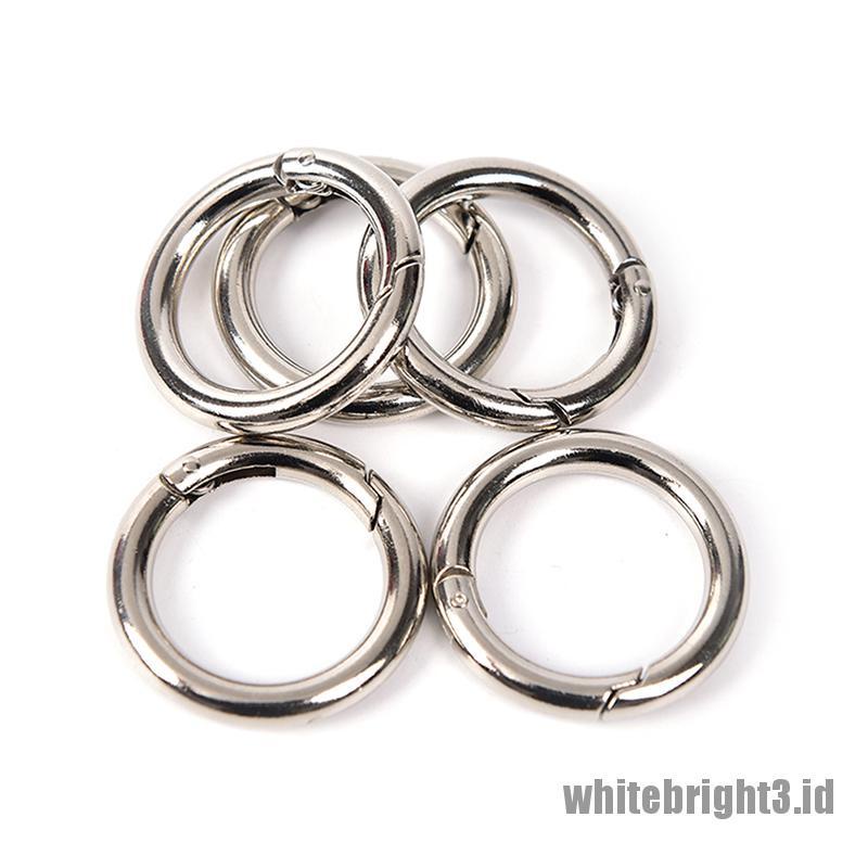 5pcs circle metal carabiner hook snap round clip hook keychain outdoor 35mm ~