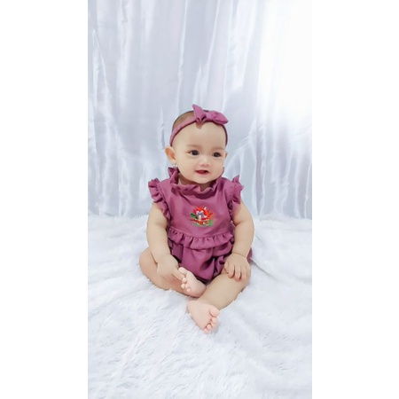 REGI Romper Bayi Perempuan Free Bandana Headban