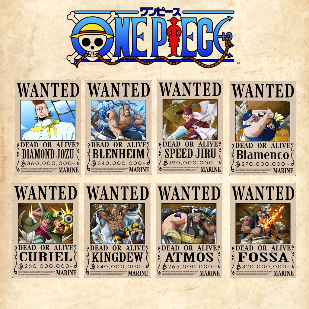 Poster Wanted One Piece Mugiwara (1set poster)-Shirohige part 2