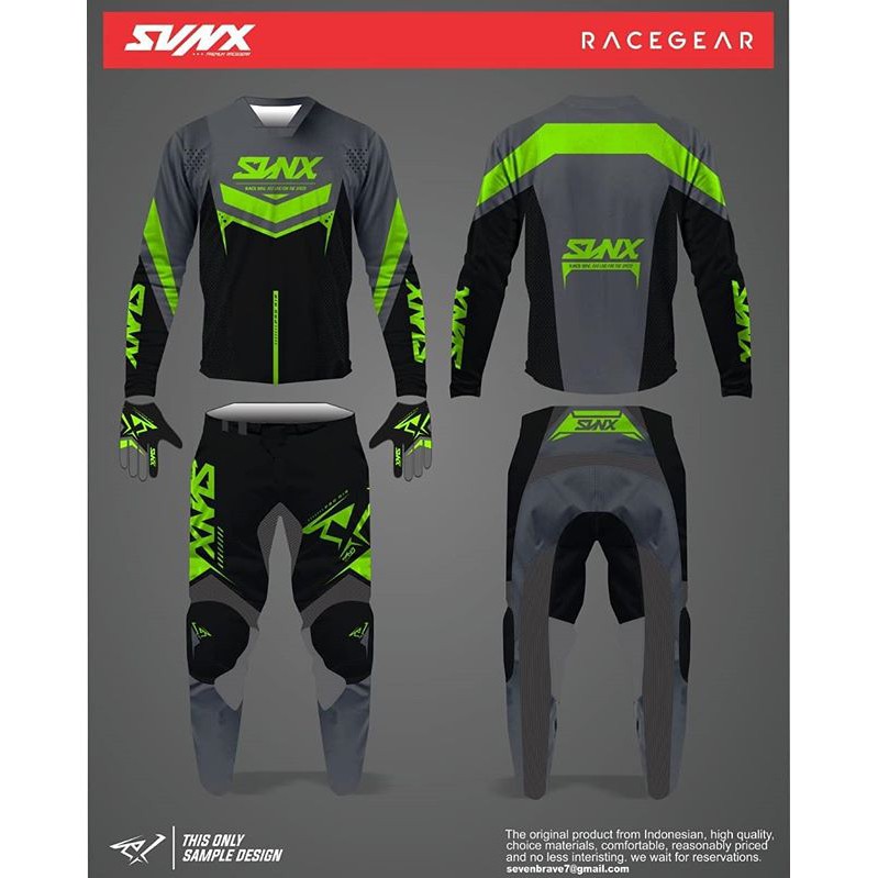 Jersey Set Motocross SVNX Jersey Motor Trail Gearset Original SVNX