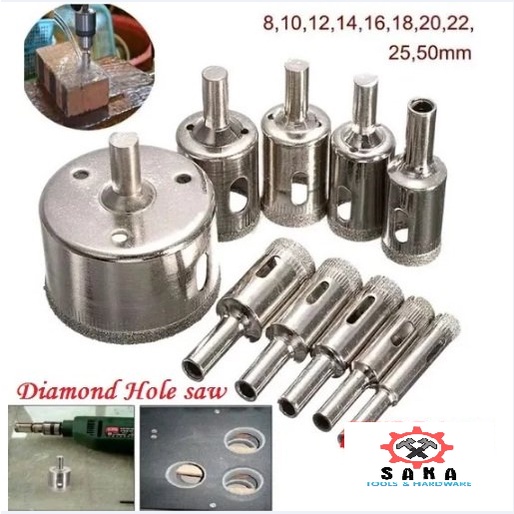 Mata Bor Hole saw Mata Bor Kaca Keramik Hole Saw Set Granit Marmer Batu Porselen Diamond HSS Holesaw