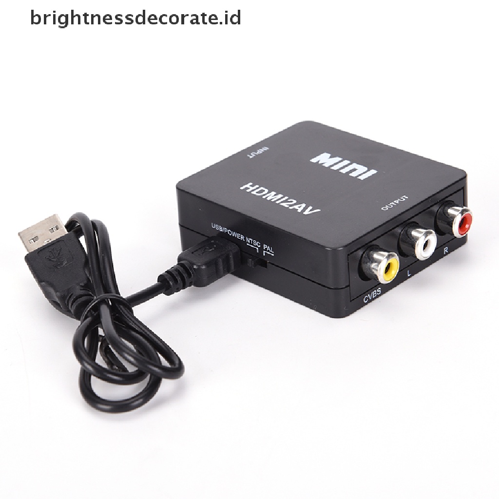 [birth] HDMI To RCA AV/CVBS Adapter HD 1080P Mini HDMI2AV Video Converter  [ID]