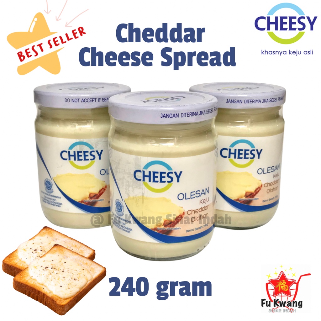 

Cheesy Spread Selai Olesan Roti Keju Cheddar Olahan 240 gram