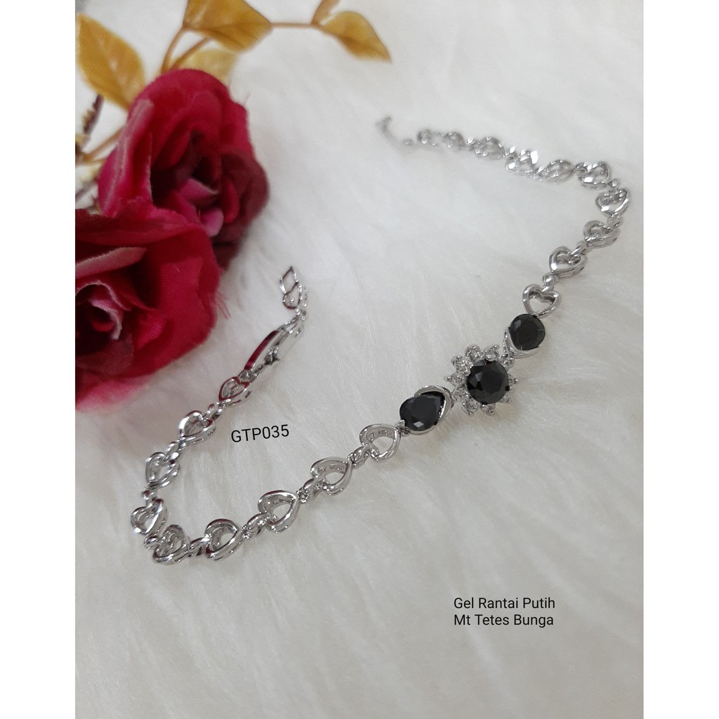 Gelang Rantai Putih Xuping Mt Tetes Bunga GTP035