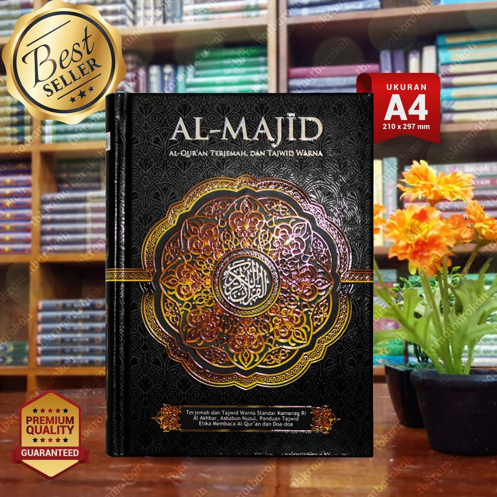100% Original - AlQuran Al-Majid Besar A4 Al-Quran Tajwid Terjemah, Al-Majid Hitam - Best seller