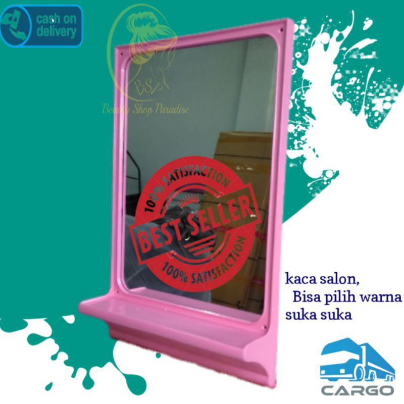 Kaca salon kecantikan cermin salon faiber