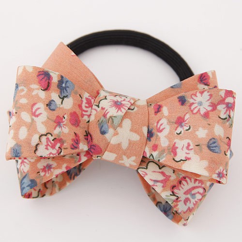 LRC Ikat Rambut Sweet  Big Bowknot Decorated Simple Design Rubber A41545