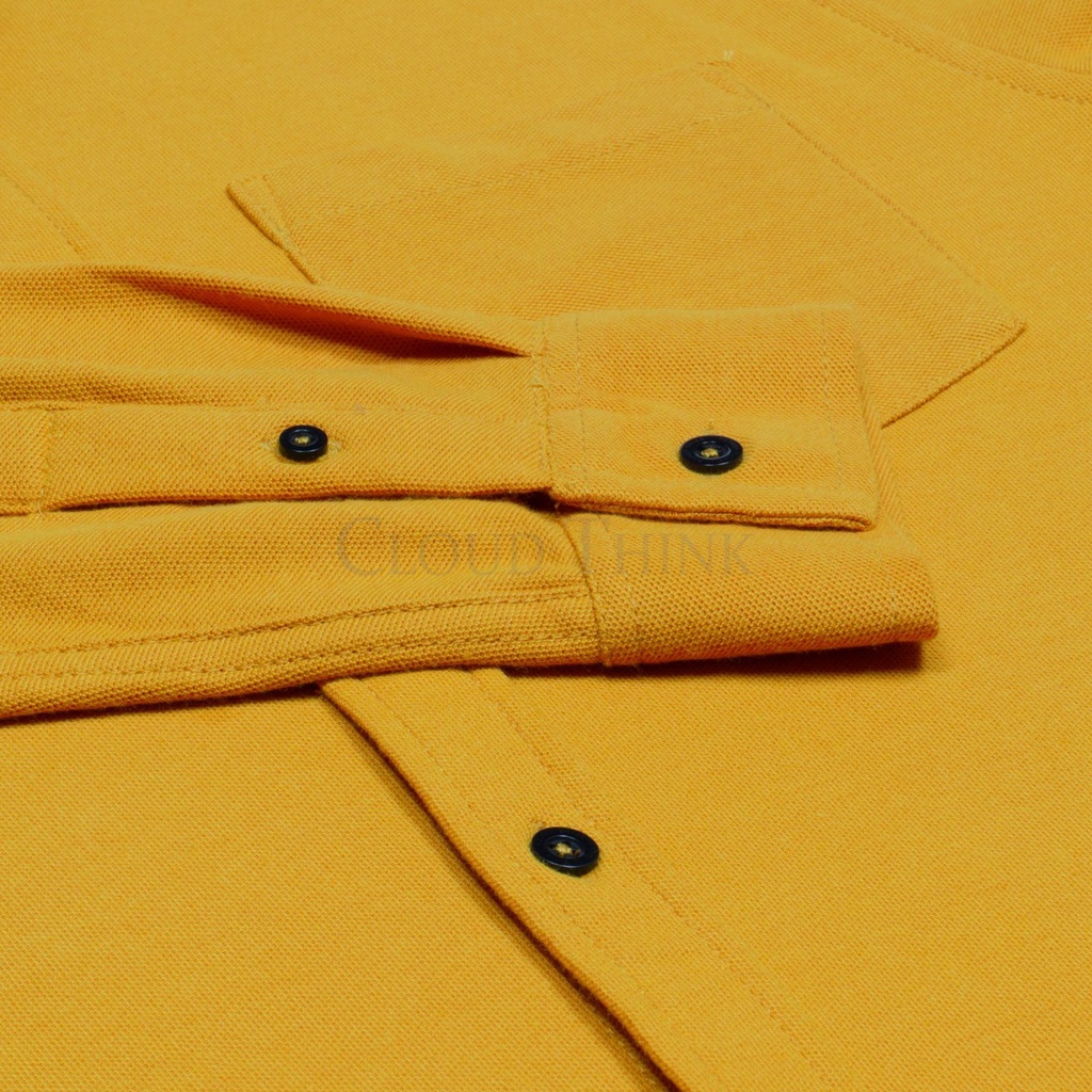 Kemeja Pria Lengan Panjang Mustard Original Cotton Pique Best Quality