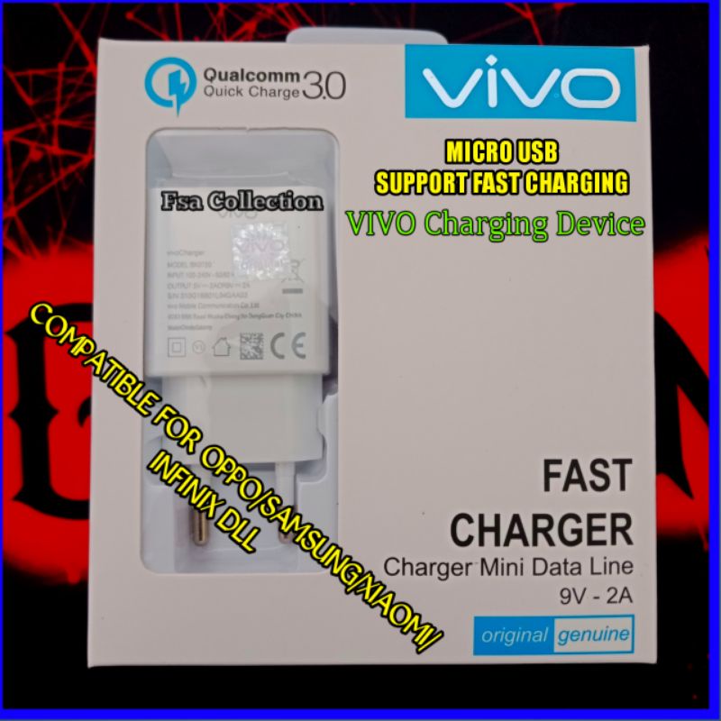 NEW VIVO Micro usb Fast Charger Vivo V5 V7 V9 V11 V11 pro V15  Y53 Y81 Y91 Y12 Y15 Y19