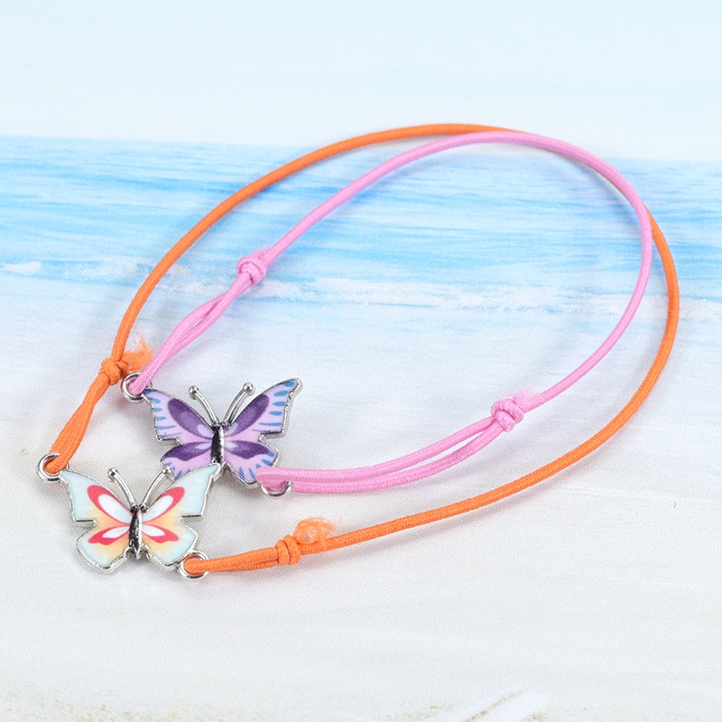 Butterfly Gelang Tali Elastis Adjustable Dengan Liontin Kupu-Kupu Untuk Wanita