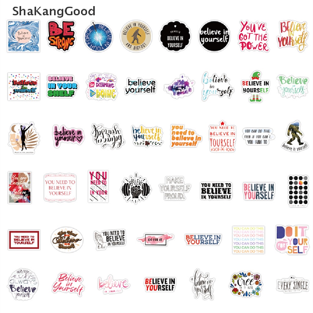 Skid Stiker Decal Motif Grafitti Phrases Motivasi Untuk Dekorasi Laptop / Scrapbook DIY