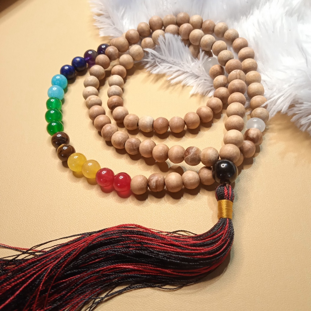 Tasbih 99 Kayu Cendana Model 7 Chakra Original Premium Handmade