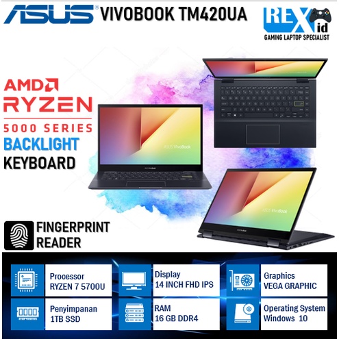 Asus VIVOBOOK TM420UA RYZEN 7 5700 16GB RAM 1TB SSD