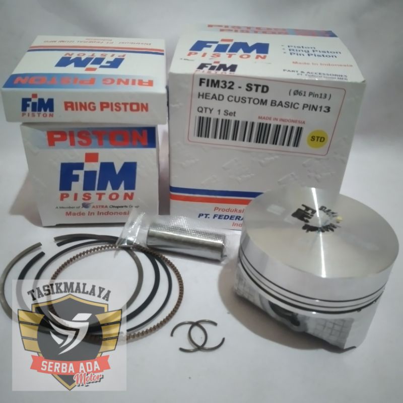 PISTON KIT FIM32 CUSTOM DOME MENTAH PEN 13 DIAMETER 61, 61.5, 62, 62.5, 63