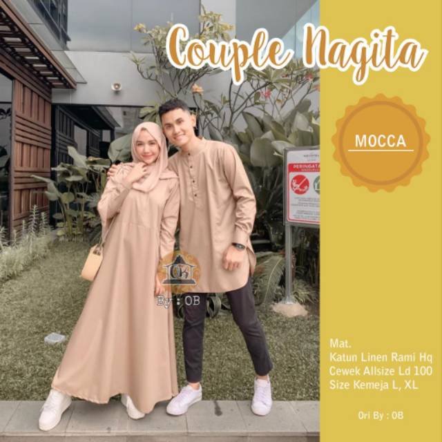 COUPLE NAGITA / COUPLE MUSLIM/ BAJU MUSLIM/ BAJU COUPLE/ BATIK COUPLE/ GAMIS MUSLIM . PEKALONGAN