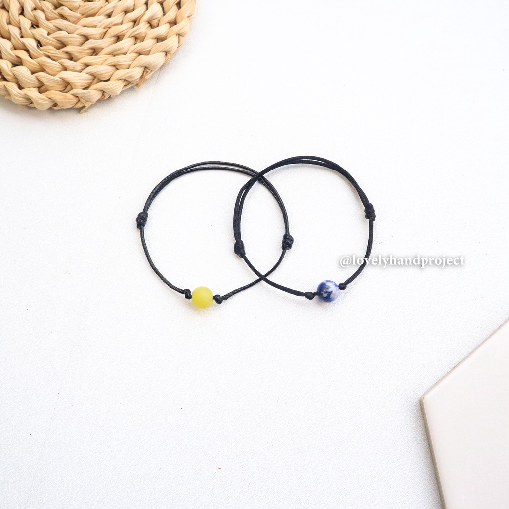 Gelang Bulan Lahir Birthstone Bracelet Manik Batu Vintage Style Simple Minimalist Stone Month Tali Korea Anti Air Satin Super Lembut Bisa Untuk Couple bestie aesthetic Free Card dan box Viral Unisex