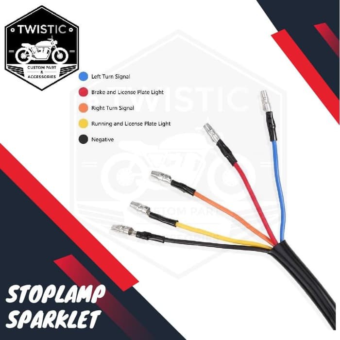 Stoplamp Sparklet Lampu Belakang Motor Kawasaki W175 CB Harley Triumph