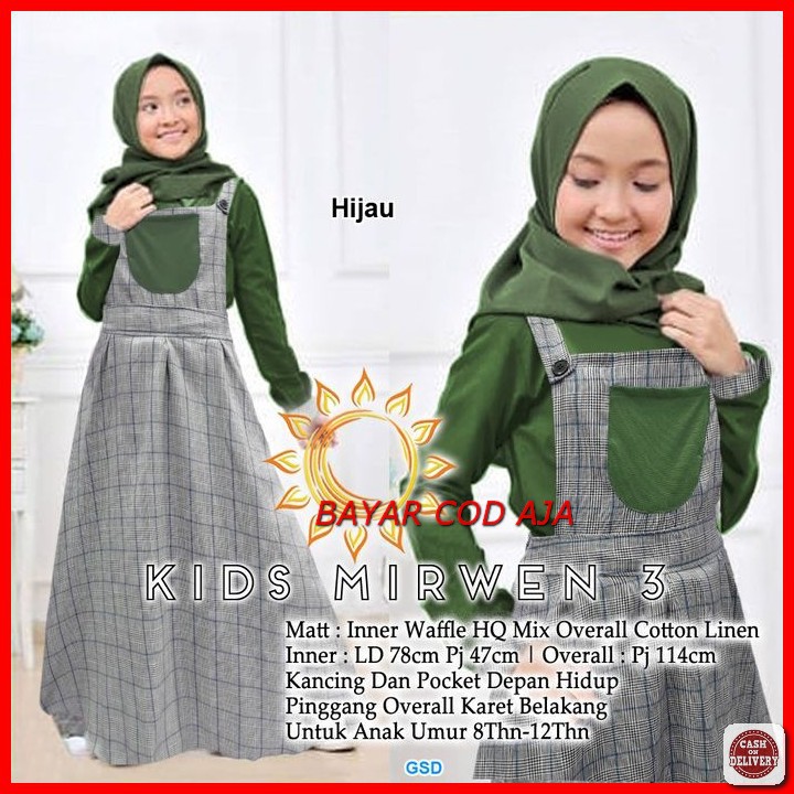Pakaian Muslim Anak Perempuan Umur -13 Tahun Laila Syar'I Kids // IP491  Overall /Baju -Kids Mirwen