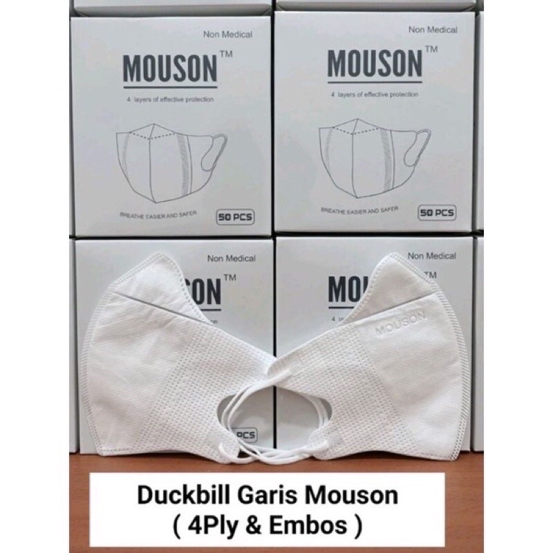 MASKER ALKINDO/WEMASK/MOUSON 3PLY DUCKBILL ISI 50 PCS (MIRIP SENSI)