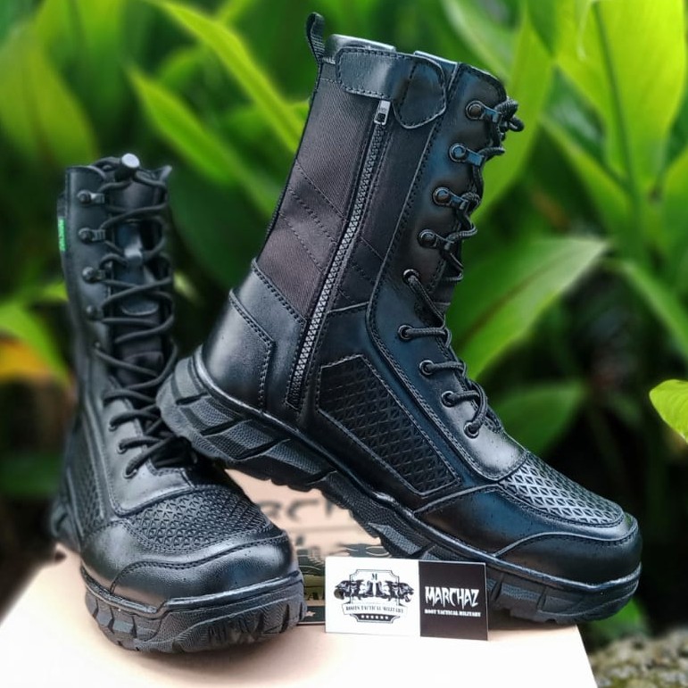 SEPATU PDL TALI PUTAR LIBRA SARANG TAWON ASLI KULIT MERK MARCHAZ SEPATU PDL TNI POLRI SECURITY