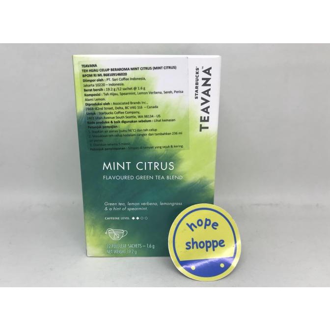 

[COD] Starbucks Teavana - Mint Citrus Green Tea Blend Teh Hijau Celup 12 pcs [COD]