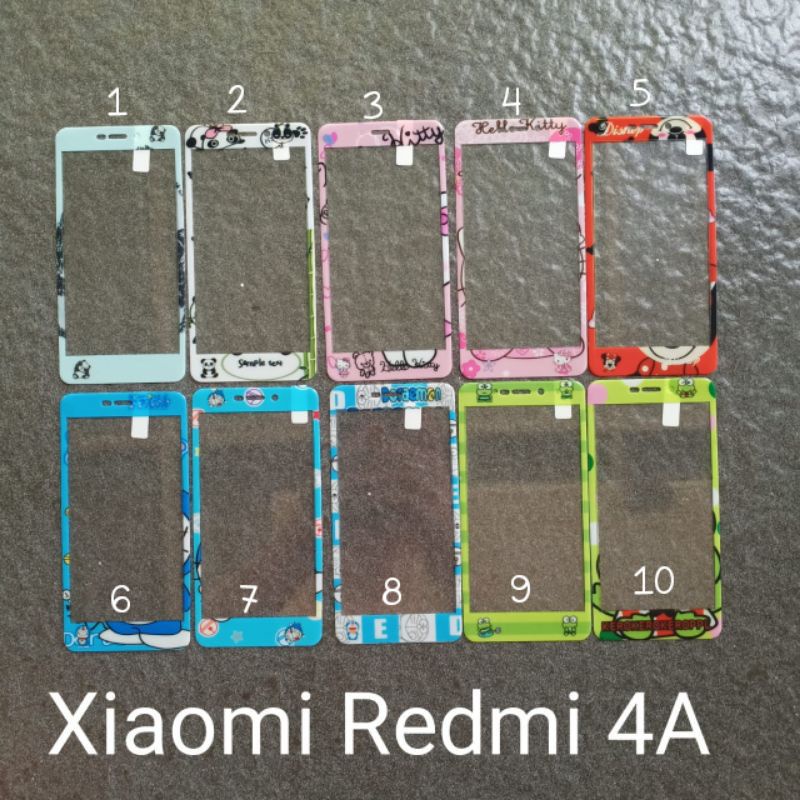 Tempered glass Xiaomi redmi 4A motif gambar karakter anti gores kaca screen guard pelindung layar