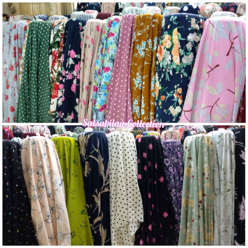 Kain Wolfis Monalisa Motif Kain Meteran Kain Eceran Kain Monalisa Kain Woolpeach Harga Per Meter Shopee Indonesia