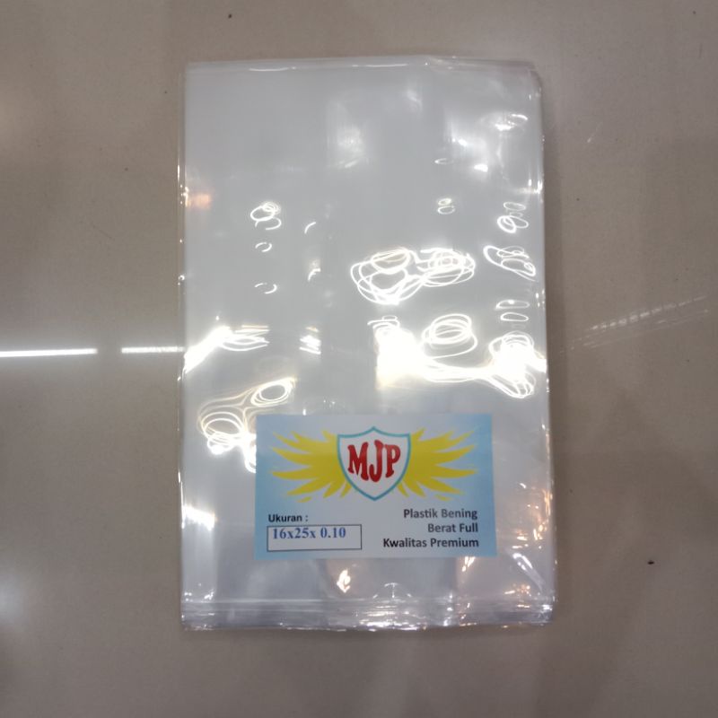 Plastik PP Bening Merk MJP Tebal 0.10 Uk 16x25 Sisa Produksi Limited