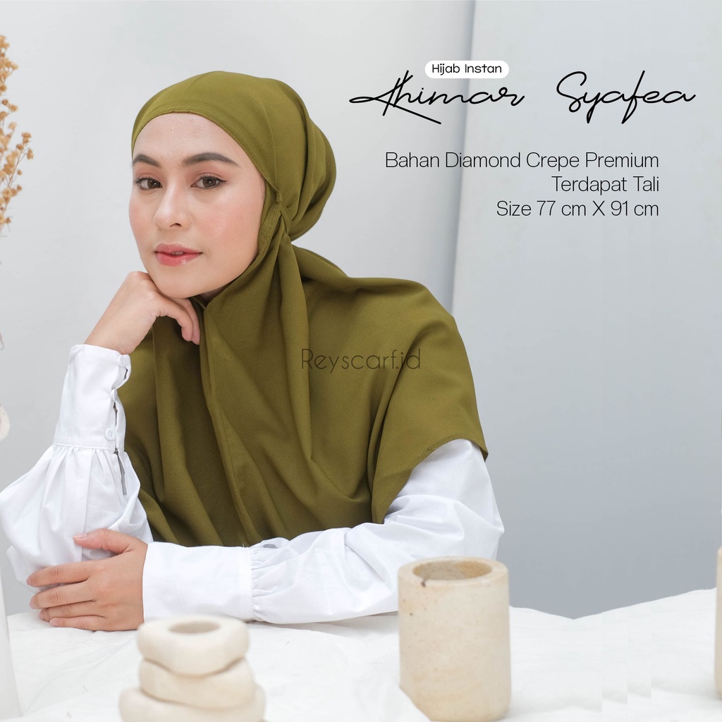 Hijab Khimar Syafea Diamond Crepe By Reyscarf Premium Eksklusif  Banyak Warna Pilihan Nyaman Dipakai Terbaik I Bisa Cod